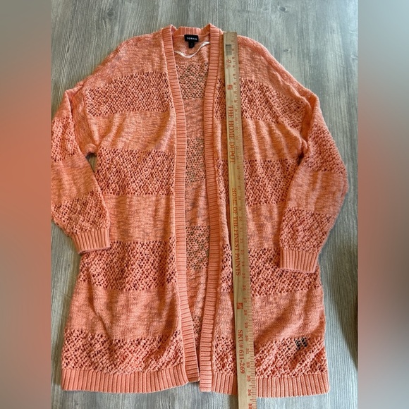 Torrid Plus Size 3XL Peach Open Stitch Open Front Cardigan Sweater Top is In EUC - Picture 11 of 12